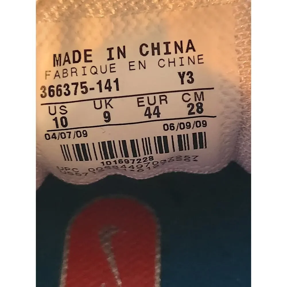 Nike Air Max Mens Running Shoes US 10 White Silver Blue 366375-141